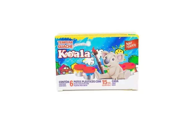 TINTA GUACHE METÁLICA 6 CORES 15ML KOALA DELTA - 040MET