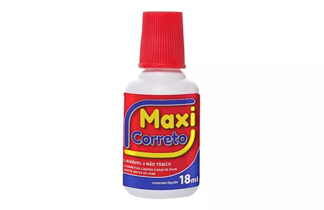 CORRETIVO LÍQUIDO 18ML BRANCO - BASE DE AGUA LAVAVEL | MAXI