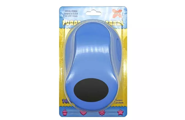 PERFURADOR PAPEL E EVA 76MM OVAL GIGANTE ESPESSURA ATÉ 2MM | MAKE+ 12058
