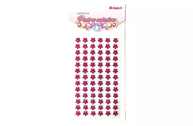 CARTELA DE ADESIVO 3D FLORZINHA ROSA 10MM | MAKE+ REF 5303