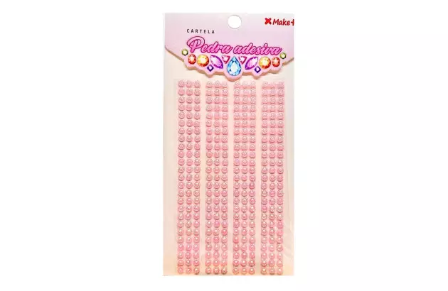 CARTELA DE ADESIVO 3D FLOR COR PINK 5MM | MAKE+ REF 5360