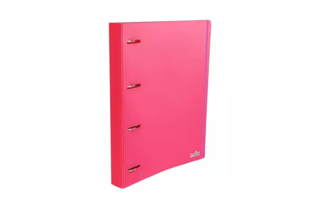 FICHARIO PASTA COM 4 ARGOLAS PP FULL COLOR ROSA FLUOR DELLO
