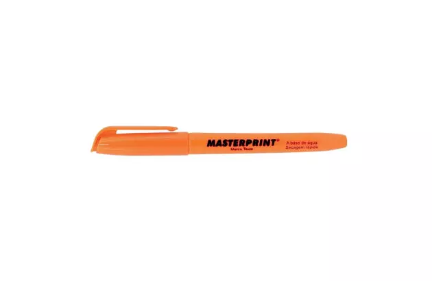 MARCA TEXTO LARANJA PONTA CHANFRADA TRAÇO 4MM UNIDADE | MASTERPRINT MP 612