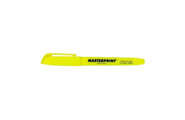 MARCA TEXTO AMARELO PONTA CHANFRADA TRAÇO 4MM – UNIDADE | MASTERPRINT MP 612