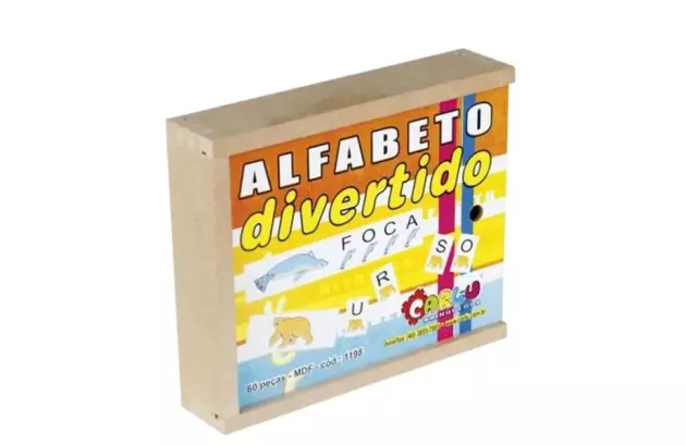 ALFABETO DIVERTIDO 60PCS MDF 1198 CARLU