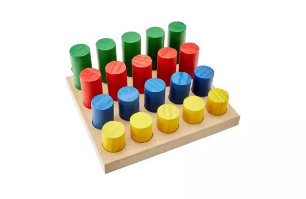 BRINQUEDO EDUCATIVO PINOS DE ENCAIXE MDF 20 PEÇAS + 3 ANOS 1208 CARLU