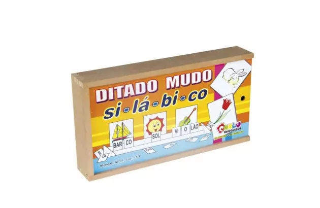 BRINQUEDO EDUCATIVO MUDO SILABICO 95 PEÇAS MDF 1778 CARLU