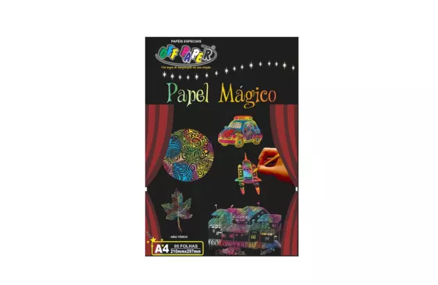 PAPEL MÁGICO A4 COM BASTÃO 5 FOLHAS OFF PAPPER