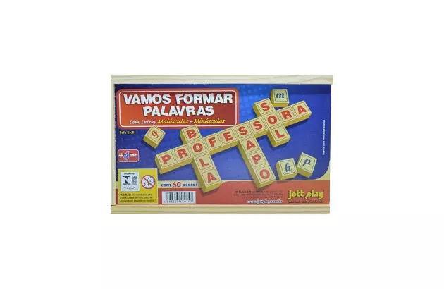BRINQUEDO VAMOS FORMAR PALAVRAS 60 PÇS EM MDF 26.81 JOTT PLAY