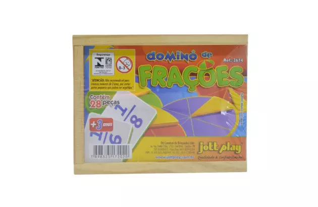 BRINQUEDO DOMINÓ DE FRACOES 28 PECAS MDF 26.74 JOTT PLAY