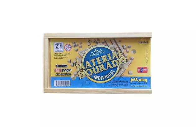 BRINQUEDO EDUCATIVO MATERIAL DOURADO 111 PEÇAS EM MADEIRA 30.65 JOTT PLAY