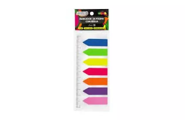 MARCADOR DE PÁGINAS SETA NEON 7 CORES COM RÉGUA 12 X 44MM SMART NOTES | BRW FL0002