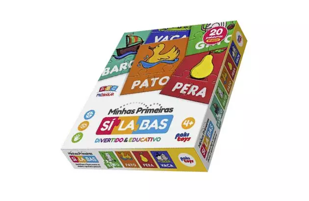 BRINQUEDO MINHAS PRIMEIRAS SÍLABAS 60PCS 20 PALAVRAS ABC +4 ANOS | PAKITOYS 4118