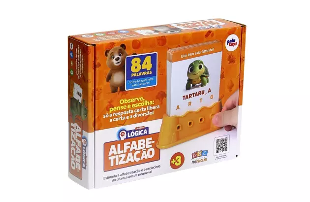 BRINQUEDO JOGO DA LÓGICA ALFABETIZAÇÃO 84 DESAFIOS ESTIMULA INTERPRETAÇÃO | PAKITOYS 4118
