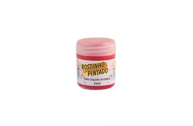 TINTA FACIAL LÍQUIDA ARTÍSTICA 15ML VERMELHA - ROSTINHO PINTADO 1003