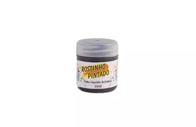 TINTA FACIAL LÍQUIDA ARTÍSTICA 15ML PRETA - ROSTINHO PINTADO 1005