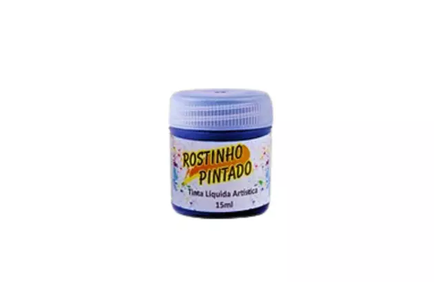 TINTA FACIAL LÍQUIDA ARTÍSTICA 15ML AZUL - ROSTINHO PINTADO 1004