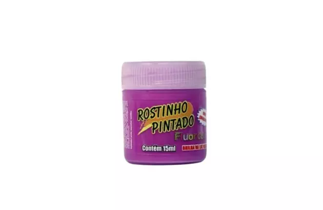 TINTA FACIAL LÍQUIDA 15ML FLUOR COLORS ROXO FLUOR - ROSTINHO PINTADO 1011