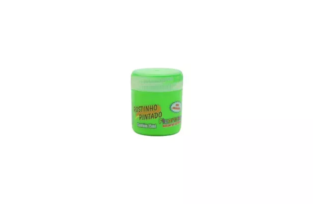 TINTA FACIAL LÍQUIDA 15ML FLUOR COLORS VERDE LIMÃO FLUOR - ROSTINHO PINTADO 1013