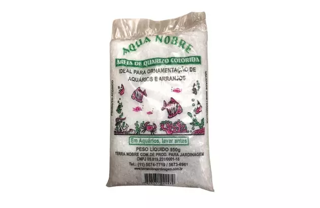 AREIA DE QUARTZO COLORIDA PARA AQUÁRIO BRANCA 950G TERRA NOBRE