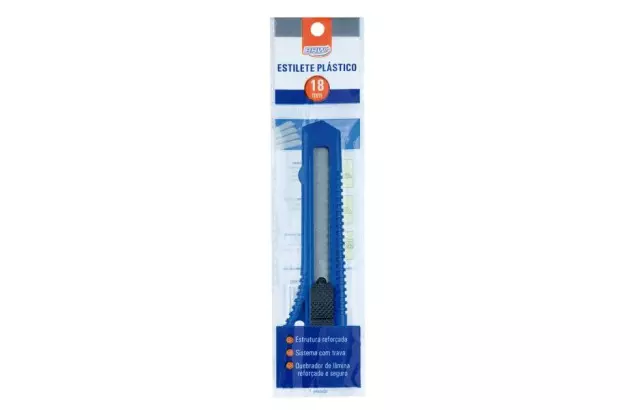 ESTILETE LARGO 18MM PLÁSTICO CORES | BRW ES1801