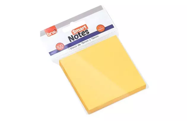 BLOCO DE NOTAS ADESIVAS 76X76MM 100FLS LARANJA NEON SMART NOTES | BRW BA7672