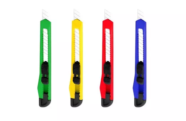 ESTILETE ESTREITO 9MM PLÁSTICO CORES | BRW ES0901