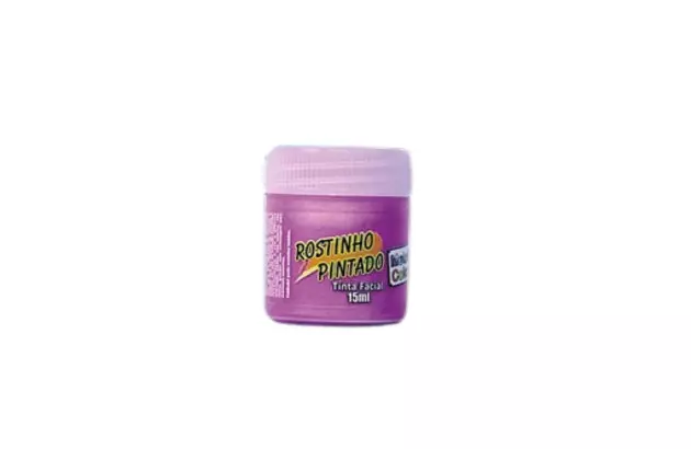 TINTA FACIAL LÍQUIDA METÁLICA 15ML ROXO METALLIC COLORS  - ROSTINHO PINTADO 8008