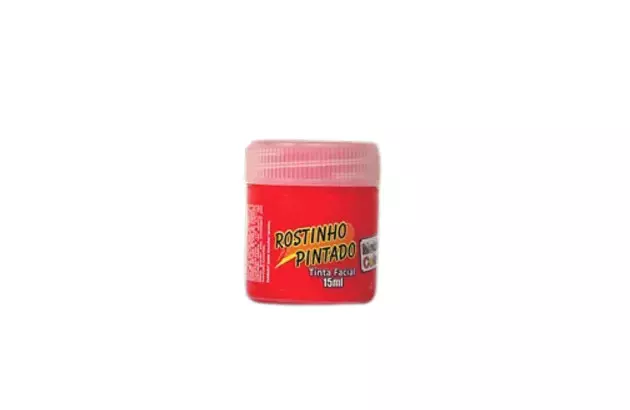 TINTA FACIAL LÍQUIDA METÁLICA 15ML VERMELHO METALLIC COLORS  - ROSTINHO PINTADO 8005