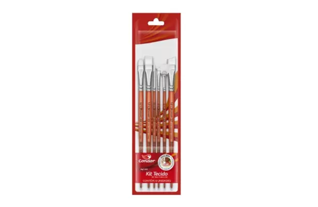 KIT PINCEL DE PELO TECIDO 06 UND 595 CONDOR