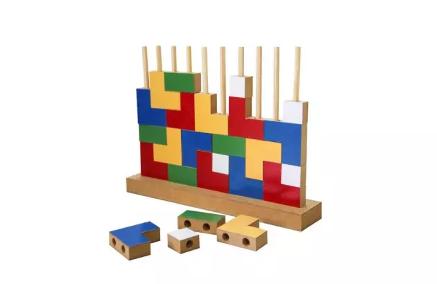 BRINQUEDO EDUCATIVO BLOCOS DE ENCAIXE MDF 25 PEÇAS + 5 ANOS 1841 CARLU