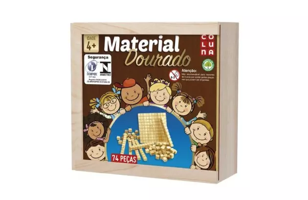 MATERIAL DOURADO 74 PEÇAS MDF ESTOJO MADEIRA COLUNA 790700