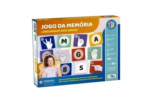 JOGO DA MEMÓRIA LÍNGUA DOS SINAIS LIBRA 791902 PAIS E FILHOS