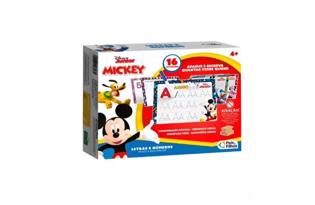 BRINQUEDO EDUCATIVO LETRAS E NUMEROS + 4 ANOS - MICKEY E SEUS AMIGOS | PAIS E FILHOS 792433