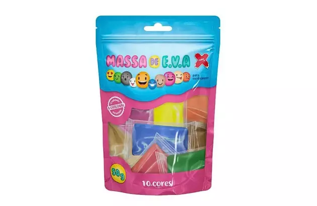 MASSA DE EVA LISA 50G 10 CORES FOAMY - PARA MODELAGEM | MAKE+ 13022