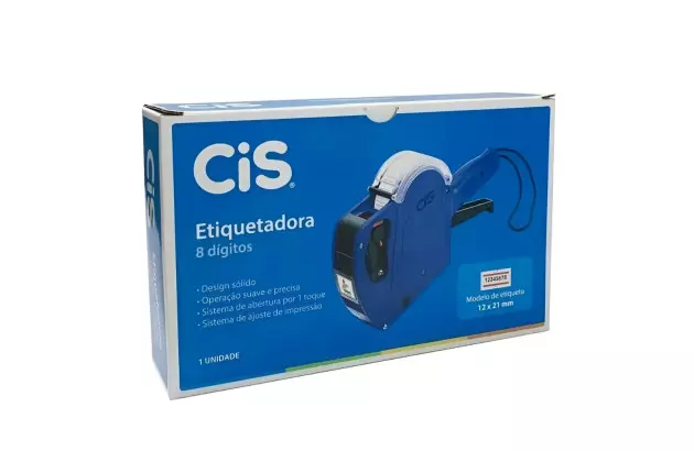 ETIQUETADORA DE PREÇO 8 DÍGITOS MODELO ETIQUETA 12X21MM CIS OFFICE 45.9902