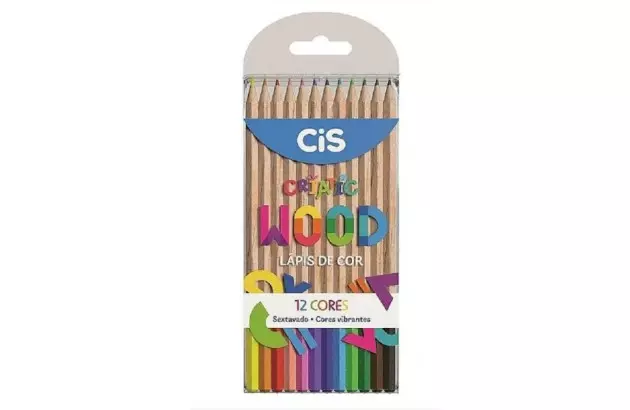 LAPIS DE COR 12 CORES SEXTAVADO WOOD CRIATIC - CORES VIBRANTES