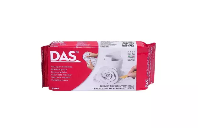 MASSA PARA MODELAR CERÂMICA FRIA BRANCA 500G DAS