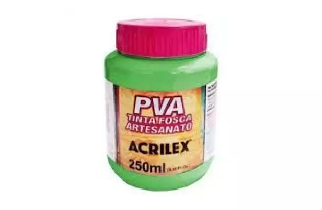 TINTA PVA FOSCA PARA ARTESANATO 250ML VERDE FOLHA 510 – UNIDADE | ACRILEX 3225