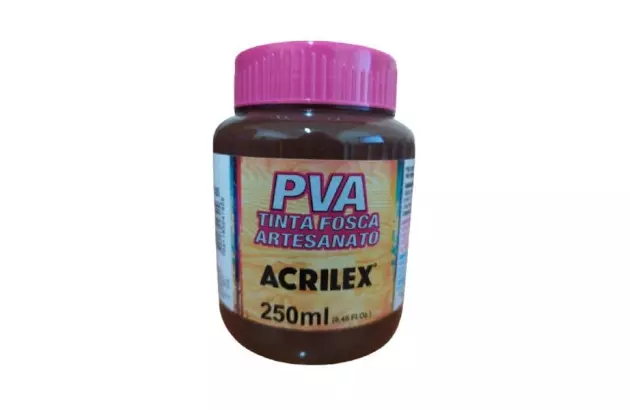 TINTA PVA FOSCA PARA ARTESANATO 250ML MARROM ESCURO 526 – UNIDADE | ACRILEX 3225