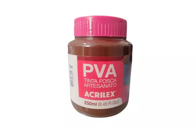 TINTA PVA FOSCA PARA ARTESANATO 250ML CHOCOLATE 814 - UNIDADE | ACRILEX 3225