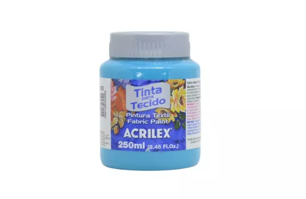TINTA PARA TECIDO FOSCA 250ML AZUL MAR 535 - UNIDADE | ACRILEX 4125