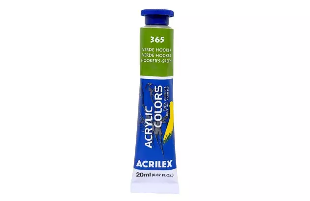 TINTA ACRÍLICA PARA TELA ACRYLIC COLORS 20ML VERDE DE HOOKER 365 - UNIDADE | ACRILEX 13123