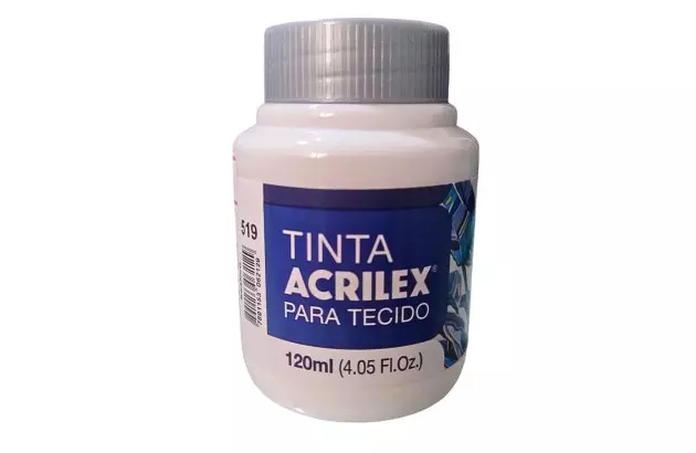 TINTA TECIDO PARA ARTESANATO 120ML BRANCO 519 | ACRILEX 4112