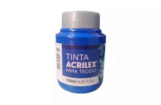 TINTA PARA TECIDO FOSCA 120ML AZUL COBALTO 502 ACRILEX 4112