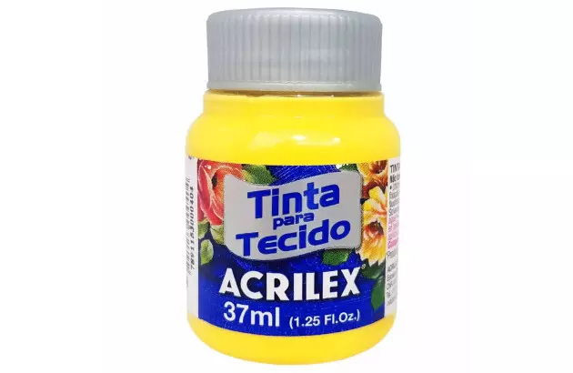 TINTA PARA TECIDO FOSCA 37ML AMARELO CANARIO 589 - UNIDADE | ACRILEX 4140