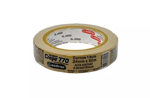 FITA ADESIVA PAPEL CREPE KRAFT 770 24MM X 50M - UNIDADE | ADELBRAS