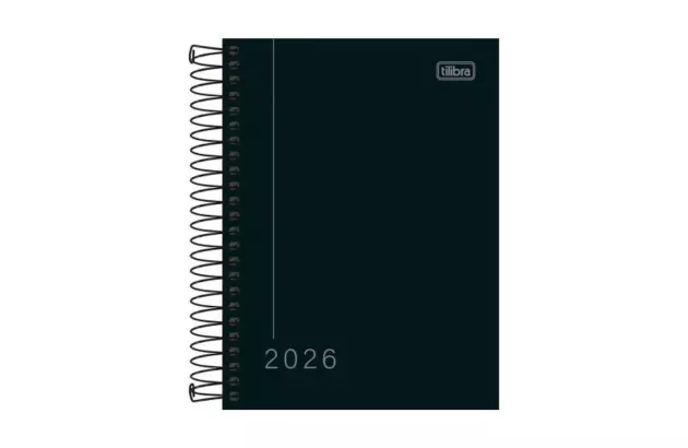 AGENDA ESPIRAL CAPA DURA M4 PEPPER PRETA 2027 TILIBRA