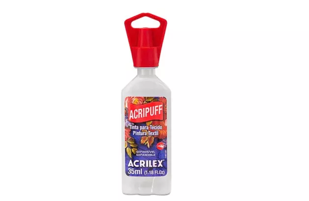 TINTA ACRIPUFF PARA TECIDO 35ML BRANCO 519 - EXPANSÃO A CALOR | ACRILEX 4812
