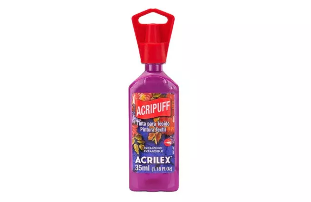 TINTA ACRIPUFF PARA TECIDO 35ML MAGENTA 549 – EXPANSÃO A CALOR | ACRILEX 4812